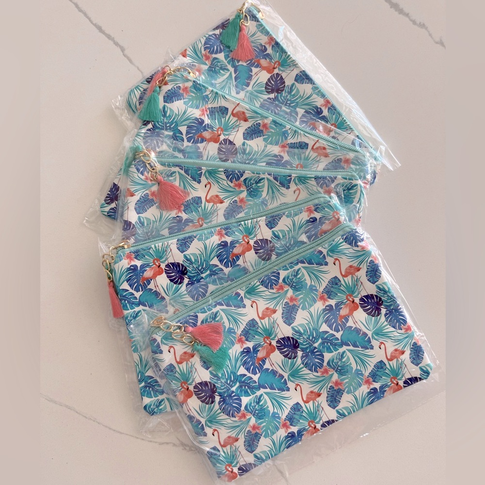 Set of 4 Flamingo Cosmetic Bags.  🦩 NWT